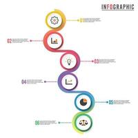 Circle infographic template six option, process or step for business presentation vector