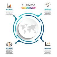 Thin line flat elements for infographic. Template for diagram, graph, presentation and chart. Business concept with 4 options, parts, steps or processes. Data visualization. vector