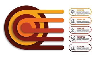 Infographic design vector and marketing icons can be used for workflow layout, diagram, annual report, web design. Business concept with 5 options, steps or processes