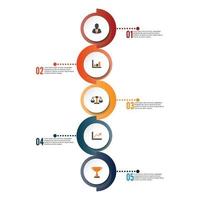 Circle infographic template five option, process or step for business presentation. vector