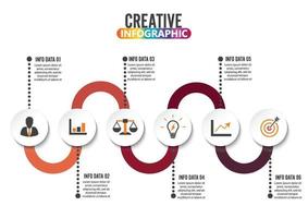 plantilla de diseño infográfico e iconos de marketing. plantilla para diagrama, gráfico, presentación y gráfico redondo. concepto de negocio con 4 opciones, partes, pasos o procesos. Visualización de datos. vector