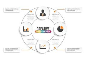 Vector infographic circle template with 4 steps, parts, options, sectors, stages. Can be used for graph, pie chart, workflow layout, cycling diagram, brochure, report, presentation.