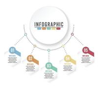 Plantilla de opciones de número de infografías abstractas. ilustración vectorial. se puede utilizar para el diseño de flujo de trabajo, diagrama, opciones de pasos comerciales, banner, diseño web. vector