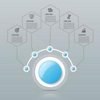 Vector infographic template with 3D paper label, integrated circles. Business concept with options. For content, diagram, flowchart, steps, parts, timeline infographics, workflow layout, chart