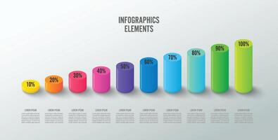 conjunto de elementos infográficos para gráfico, gráfico o diagrama en forma de líquido coloreado. ilustración vectorial vector