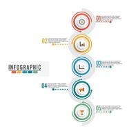 Abstract 3D infographic template with a five steps for success. Business circle template with options for brochure, diagram, workflow, timeline, web design. Vector EPS 10