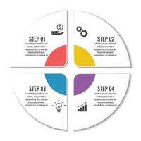 Circle infographic template four option, process or step for business presentation vector