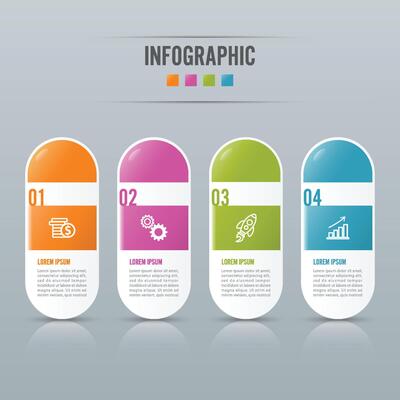 Infographics design vector and marketing icons can be used for workflow layout, diagram, annual report, web design. Business concept with 4 options, steps or processes.