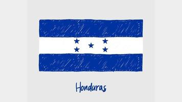 honduras marcador de bandeira nacional do país quadro branco ou animação de loop de esboço de cor de lápis video