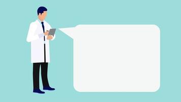 Doctor writing prescriptions and patient information on a clipboard 4K animation. Writing patient essentials on a clipboard and blank text space video. 4K animation of a doctor writing prescriptions. video