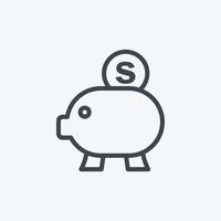 icono de devolución de dinero. adecuado para el símbolo de negocios. estilo de línea diseño simple editable. vector de plantilla de diseño. ilustración de símbolo simple