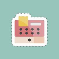 Sticker line cut Cash Register. suitable for Business symbol. simple design editable. design template vector. simple symbol illustration vector