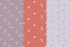 MIXED OF CUTE FLOWERS PATTERN DESIGN SET vector