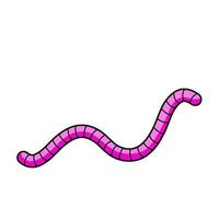 Earthworm. Pink Insect worm. Bait for fishing. vector