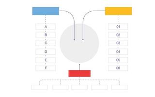 ilustración vectorial creativa de la plantilla infográfica de mapa mental aislada en un fondo transparente con lugar para su contenido. vector