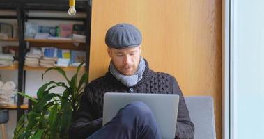 Young male study in the  library video