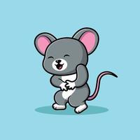 Cute Mouse Laugh Cartoon Vector Icon Illustration. Animal Icon Concept Isolated Premium Vector.
