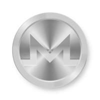 Silver Monero coin Concept of internet web cryptocurrency vector
