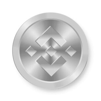 Silver coin of Binance Concept of internet web cryptocurrency vector