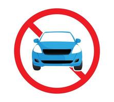 Circle Prohibited Sign For No Car. No Parking Sign. Vector illustration