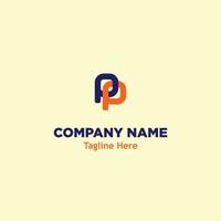 p font letter logo design vector