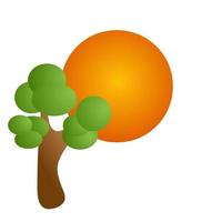 Vector illustration of a tree covering the sun