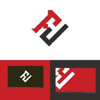 concepto de diseño de logotipo simple letra f y j nombre de marca. vector