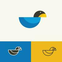 brand name duck design concept logo. vector