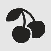 vector illustration of two cherries icon, food elements, fruits.