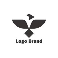 bird wing flapping monogram logo concept, simple company brand name idea. vector