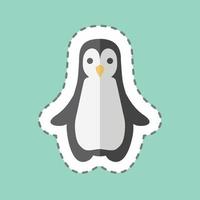 Sticker line cut Penguin. suitable for Animal symbol. vector