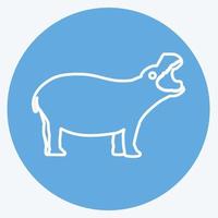 Icon Hippo. suitable for animal symbol vector