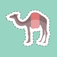 Sticker line cut Camel. suitable for animal symbol. vector