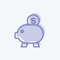 icono de devolución de dinero. adecuado para el símbolo de negocios. estilo de dos tonos. diseño simple editable. vector de plantilla de diseño. ilustración de símbolo simple