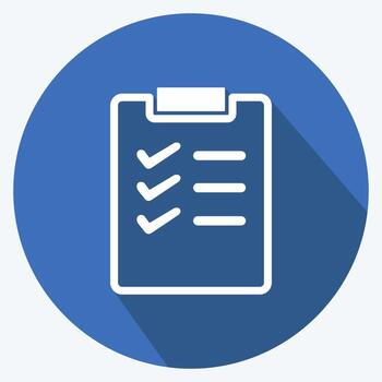 lista de deseos de iconos. adecuado para el símbolo de negocios. estilo de sombra larga. diseño simple editable. vector de plantilla de diseño. ilustración de símbolo simple