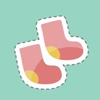 Sticker line cut Baby Socks. suitable for Baby symbol vector