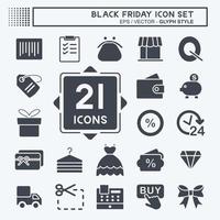 conjunto de iconos viernes negro. adecuado para el símbolo de negocios. estilo de glifo. diseño simple editable. vector de plantilla de diseño. ilustración de símbolo simple