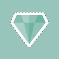 Sticker line cut Diamond. suitable for Business symbol. simple design editable. design template vector. simple symbol illustration vector