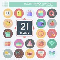 conjunto de iconos viernes negro. adecuado para el símbolo de negocios. estilo plano diseño simple editable. vector de plantilla de diseño. ilustración de símbolo simple