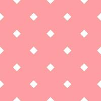 Seamless background with small white square patterns on pink background. vector