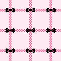 square seamless background Weave on pink with a black bow decorated. vector