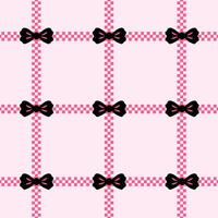 square seamless background Weave on pink with a black bow decorated. vector