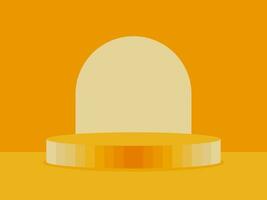 Light orange podium and orange background vector