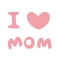 vector i love mom pink symbol