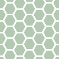 Seamless background with honeycomb geometric pattern or hexagon white light green vector