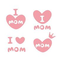 vector i love mom pink symbol