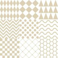 Seamless background with various geometric patterns in brown vector