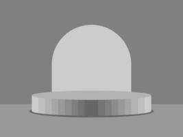 Light gray display stand and gray background vector