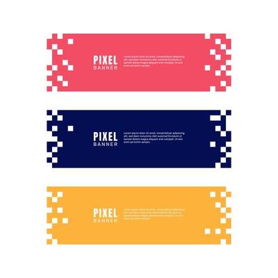 Set of colorful pixel banners. - Vector.