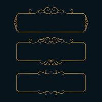 Classic vintage decorative golden frames set of three. - Vector. vector